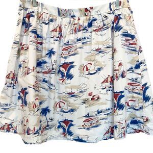 Brooks Brothers Nautical Coastal Florida Print Flare Skirt - Women's Size 16